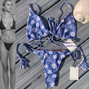 ACACIA - Sawvy Triangle String Wrap Bikini Top & Ralphy Bottom in Esme - M/L